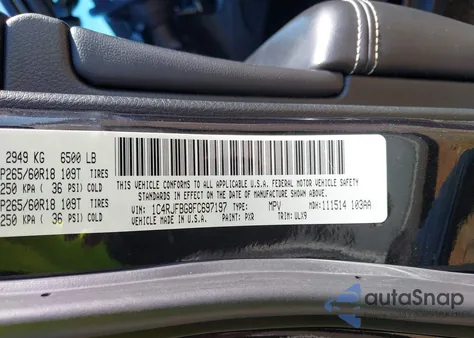 2015 Jeep Grand Cherokee Limited from USA, damaged, VIN 1C4RJFBG8FC697197